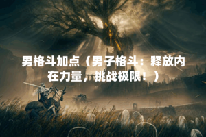 男格斗加点（男子格斗：释放内在力量，挑战极限！）