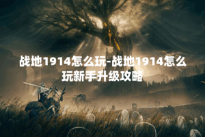战地1914怎么玩-战地1914怎么玩新手升级攻略
