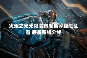 火炬之光无限装备颜色等级怎么看 装备系统介绍