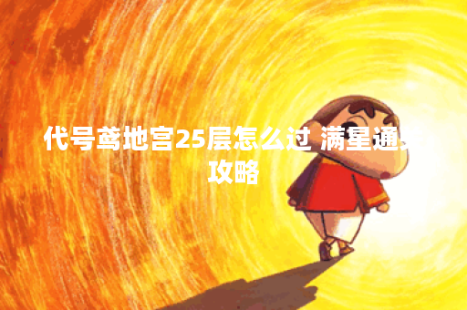 代号鸢地宫25层怎么过 满星通关攻略