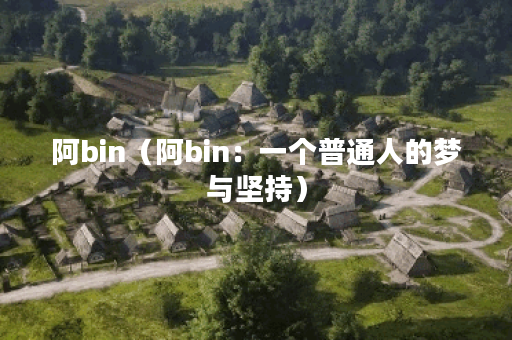 阿bin(阿bin:一个普通人的梦与坚持) 阿bin(阿bin:一个普通人的梦与坚持)