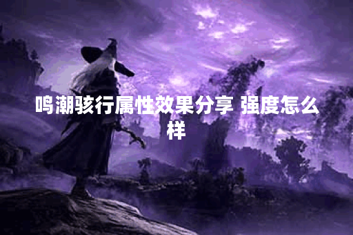 鸣潮骇行属性效果分享 强度怎么样